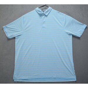 Over Under Polo Shirt‎ Mens L Blue Orange Striped Performance Men's Large